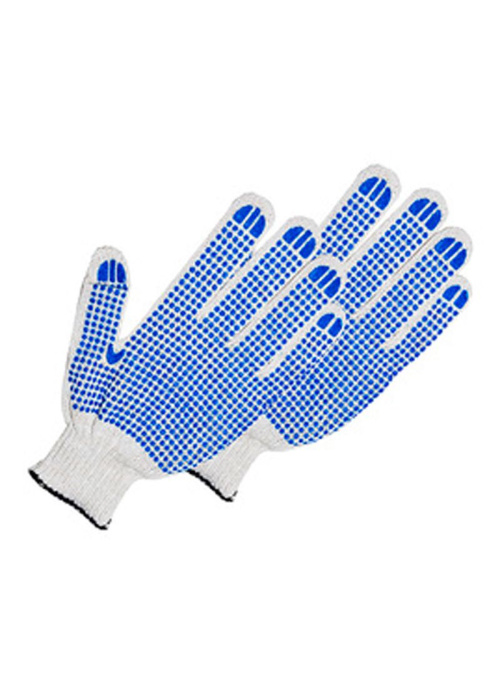 Перчатки хб 4-х нитка с ПВХ точка 7,5 класс